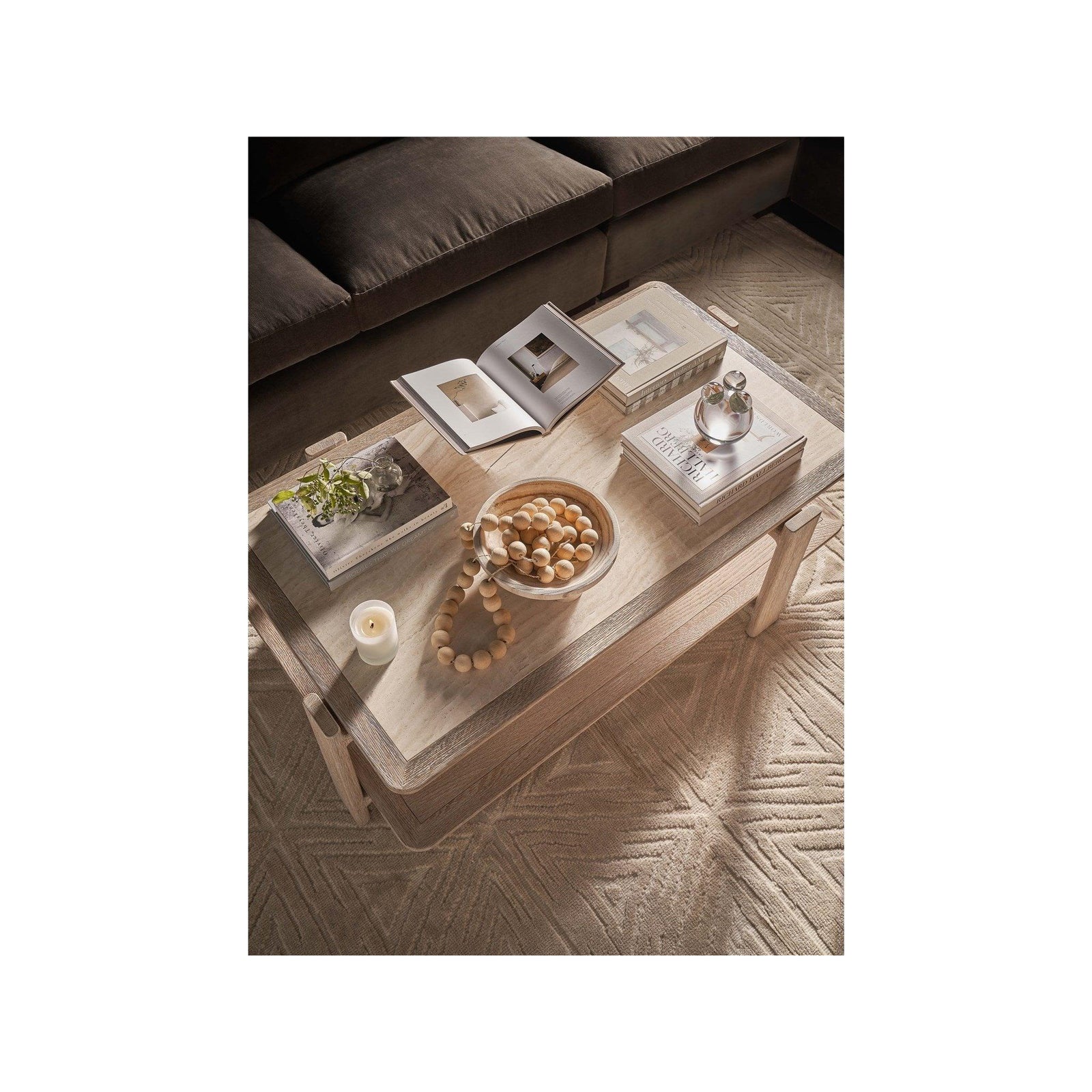 Modern Sand & Stone Coffee Table 56"