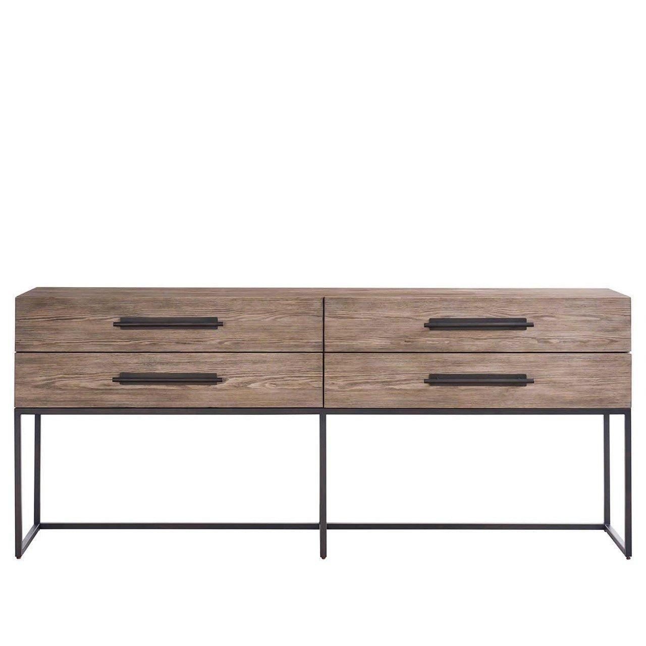 Dwell Latte Metal Base Console 76"