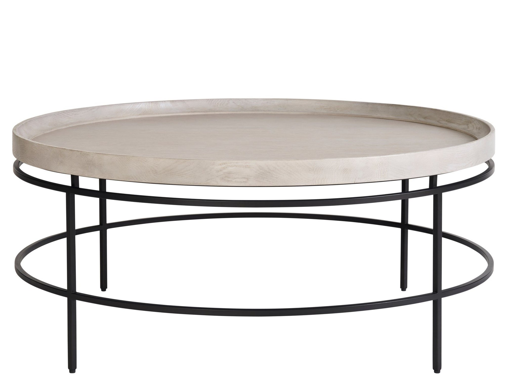 Fog &amp; Oak Round Tray Top Cocktail Table Metal 42&quot;