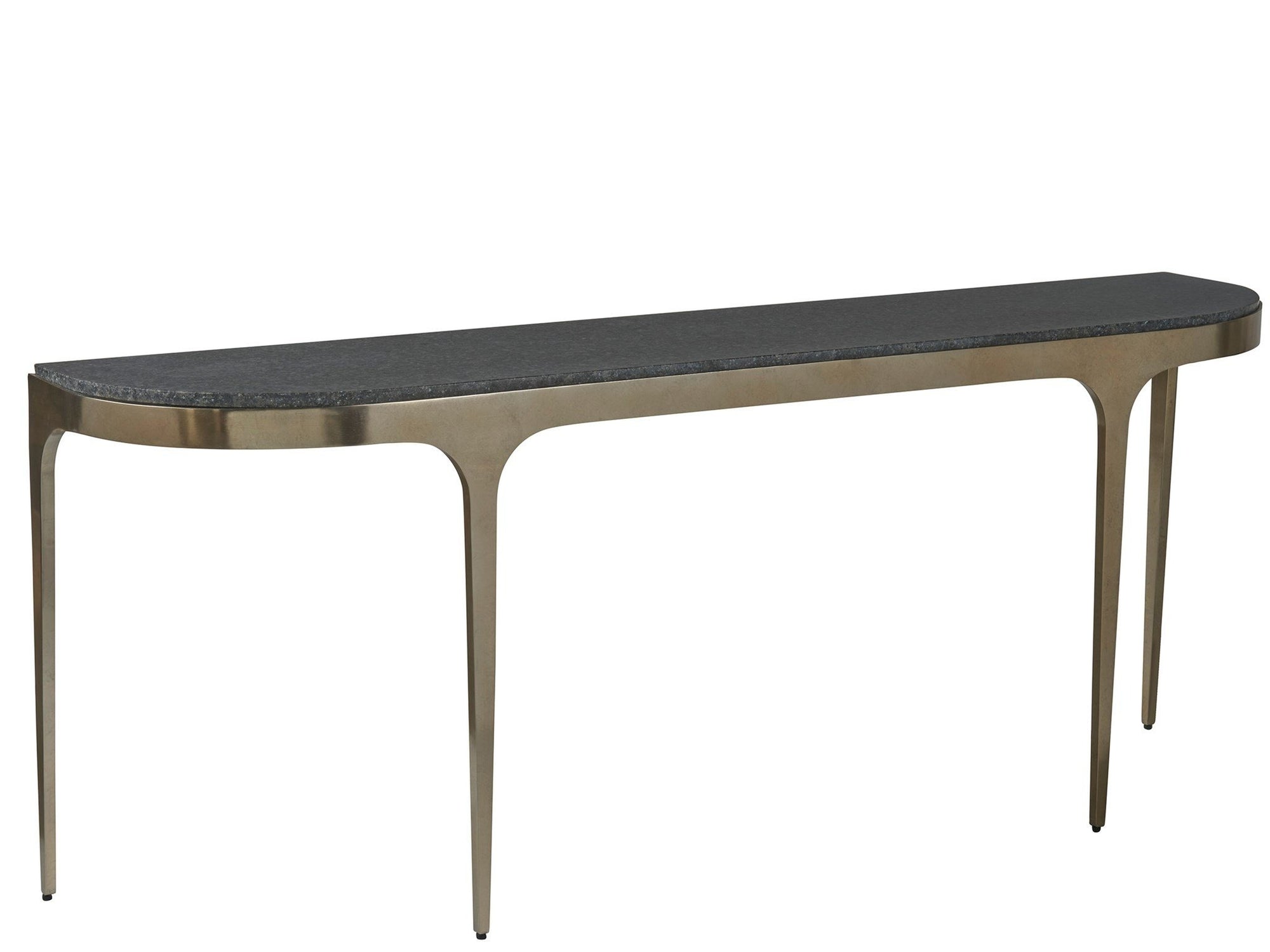 Black Granite &amp; Bronze Curve Console Table 73&quot;