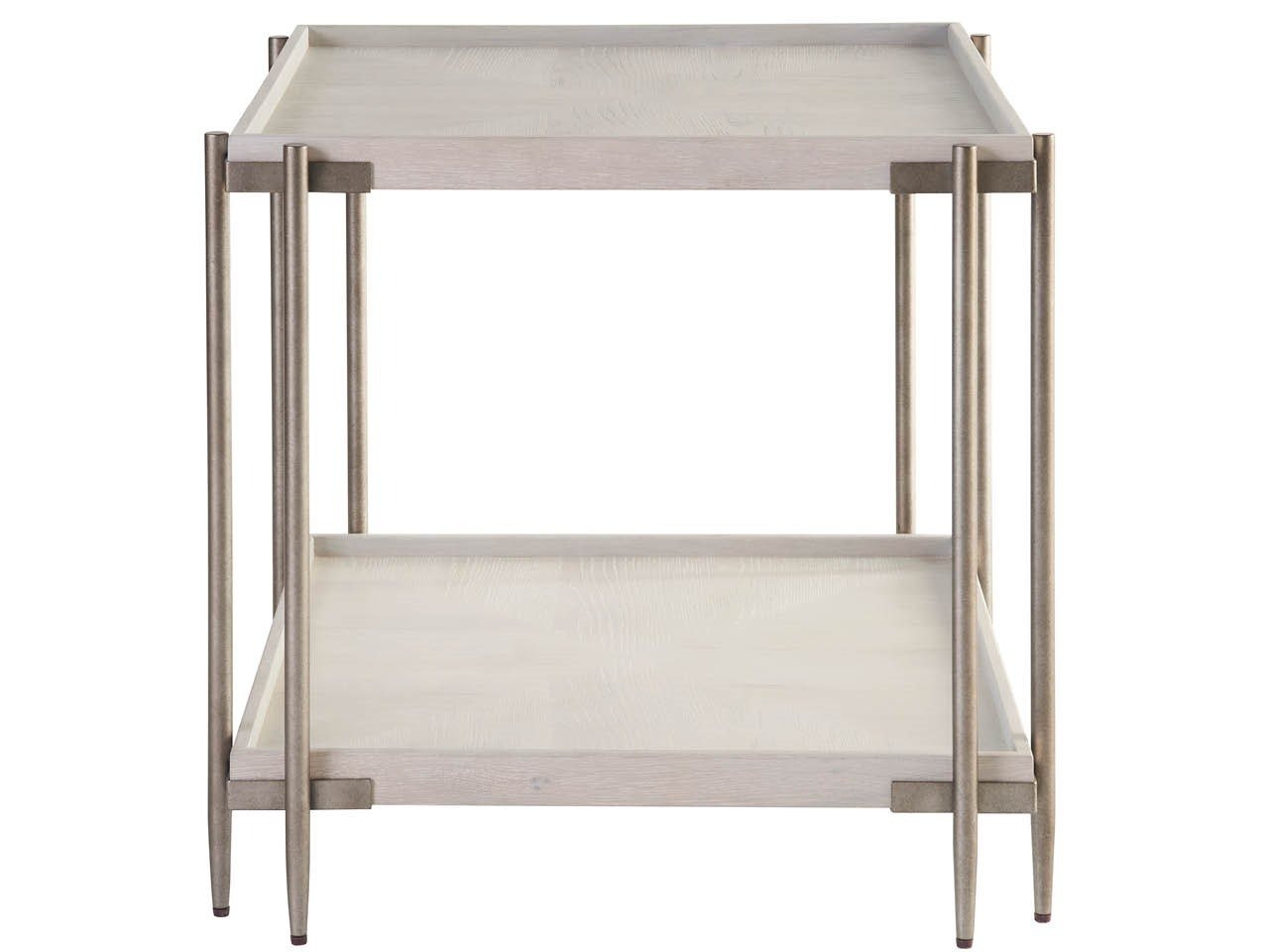 White Oak &amp; Metal Side Table 26&quot;