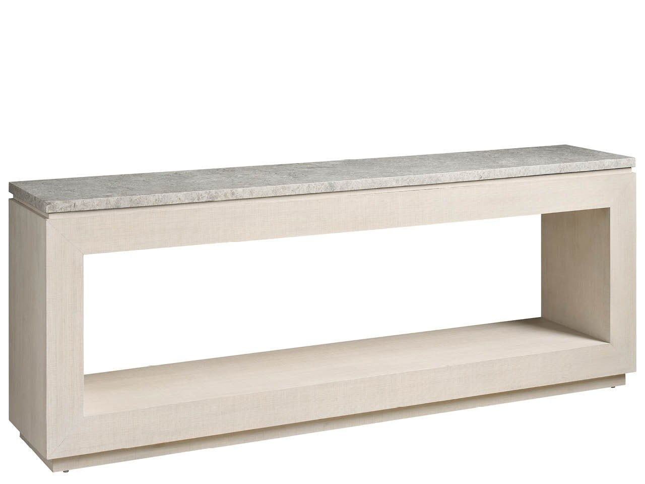 White Oak &amp; Marble Console Table 80&quot;