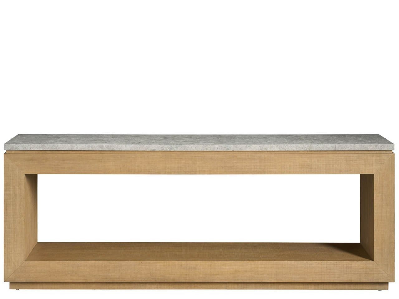 Natural Oak &amp; Marble Console Table 80&quot;