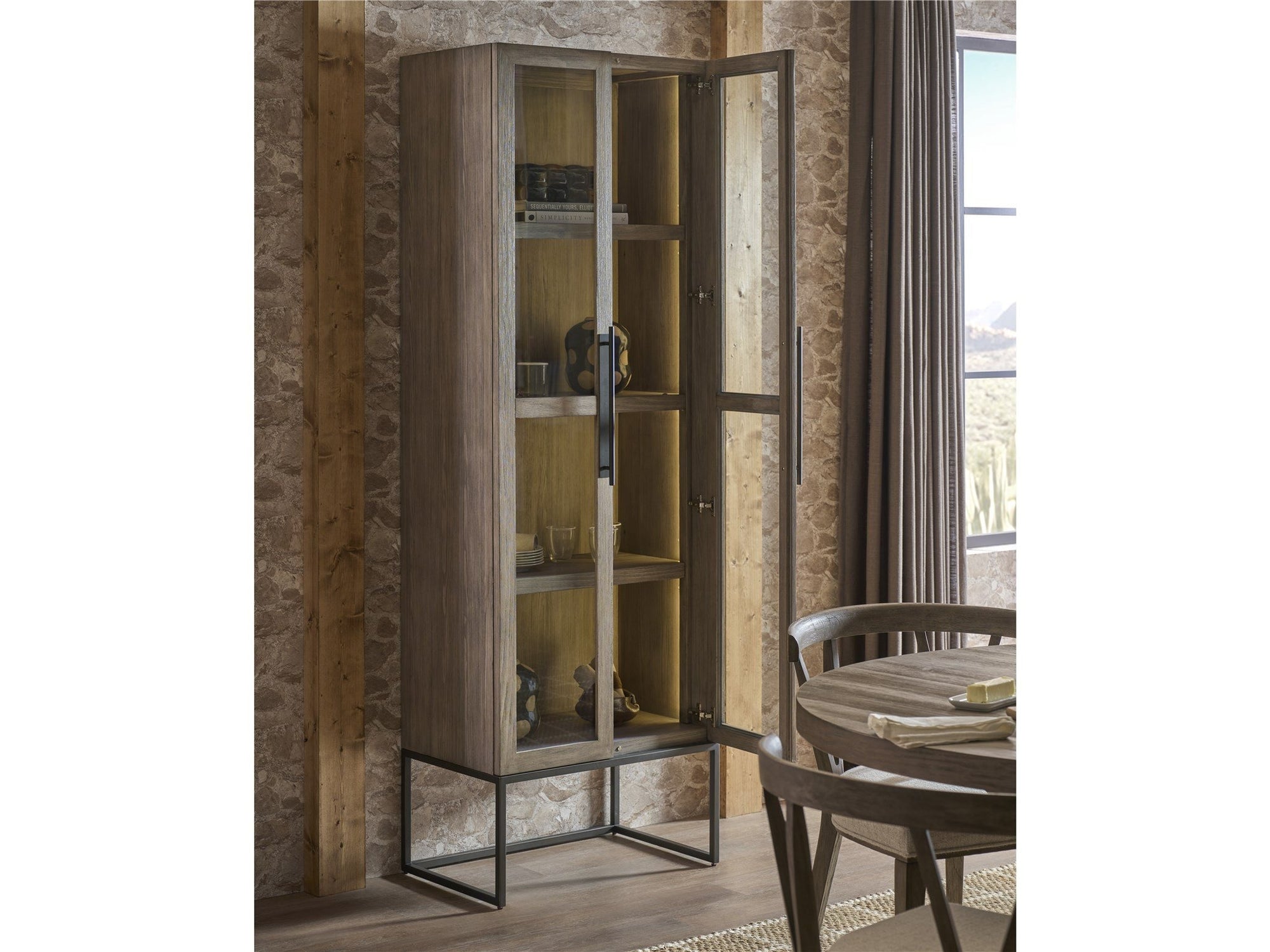 Dwell Latte 85&quot; Tall Glass Display Cabinet
