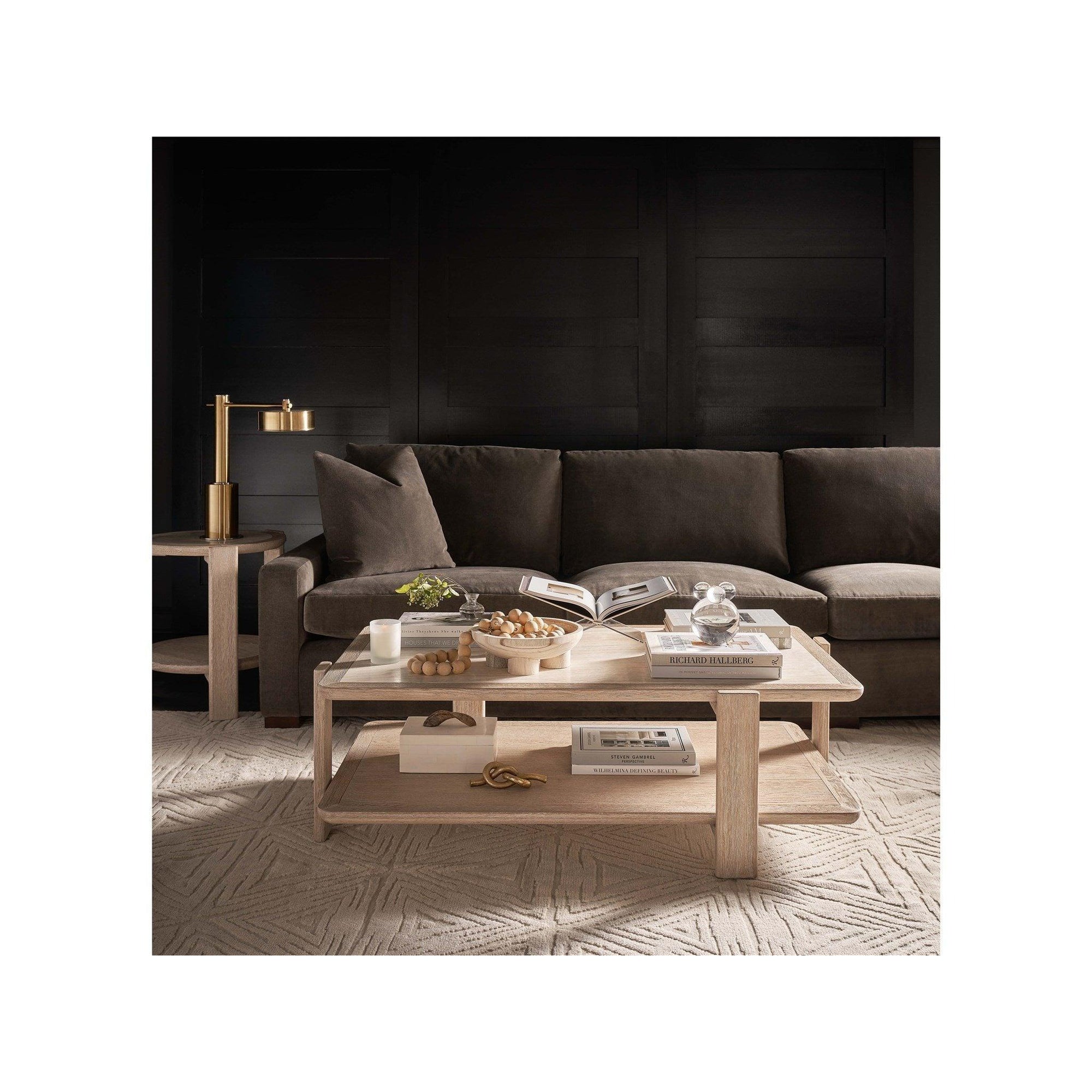 Modern Sand & Stone Coffee Table 56"