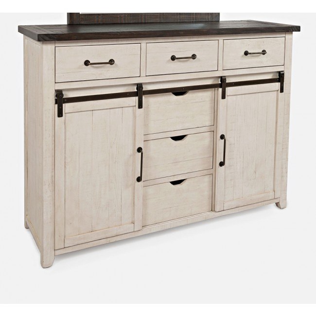 Loft 3-Pc Panel Bedroom Set in Vintage White