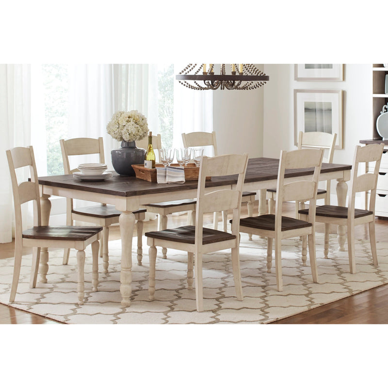 Loft 7-Pc Extendable Dining Set (84"-106")in Vintage White