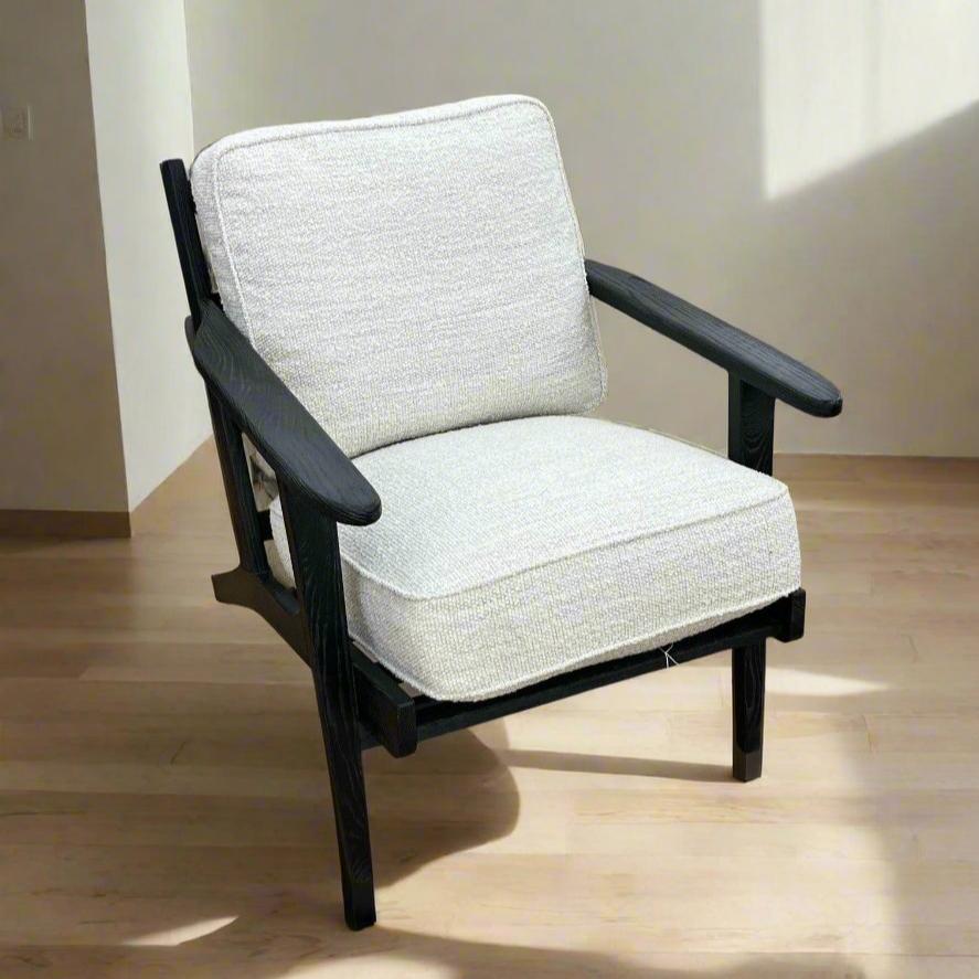 Merino Cotton Wood Accent Chair Black Finish peter andrews