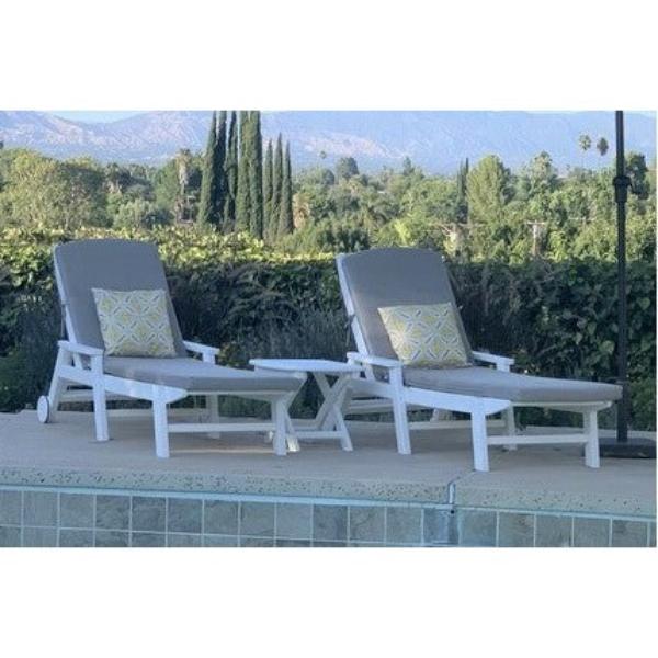 Polywood Nautical Pool Chaise with Arms & Wheels