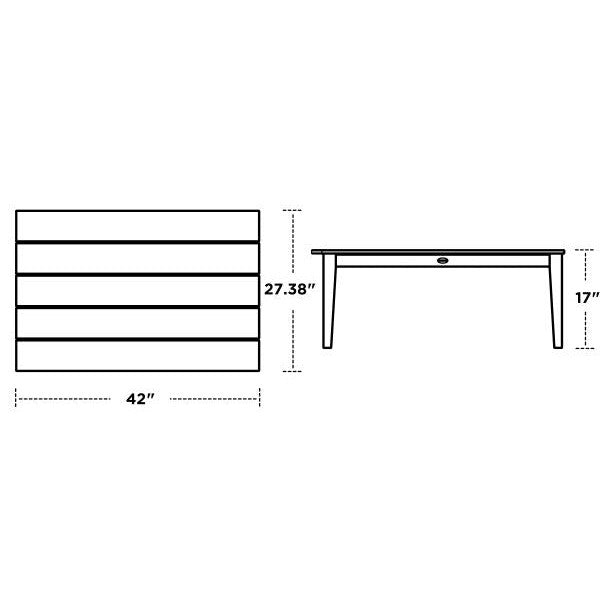 Polywood Outdoor Newport 28 x 42&quot; Coffee Table