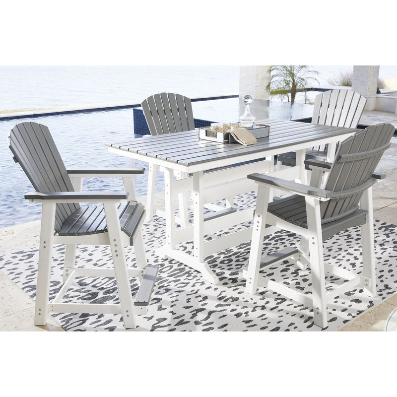Poly Outdoor 5-Pc Counter Height Dining Set (72 Table +4 Counter Stools)