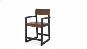 Polywood EDGE Two-Tone Counter Arm Chair — Black / Kona two-tone — view 6