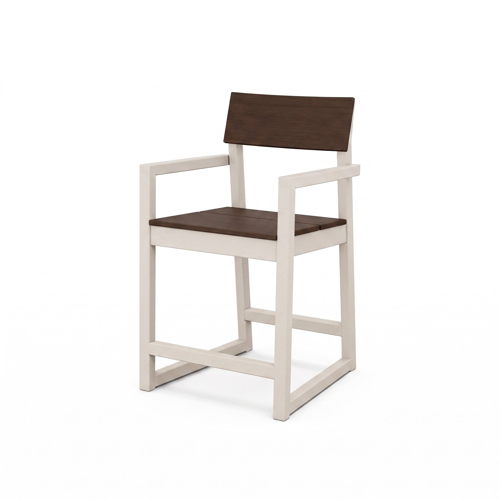 Polywood EDGE Two-Tone Counter Arm Chair — Sand / Kona two-tone