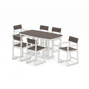 Polywood EDGE Two-Tone 7-Piece Counter Set — White / Driftwood two-tone — view 3