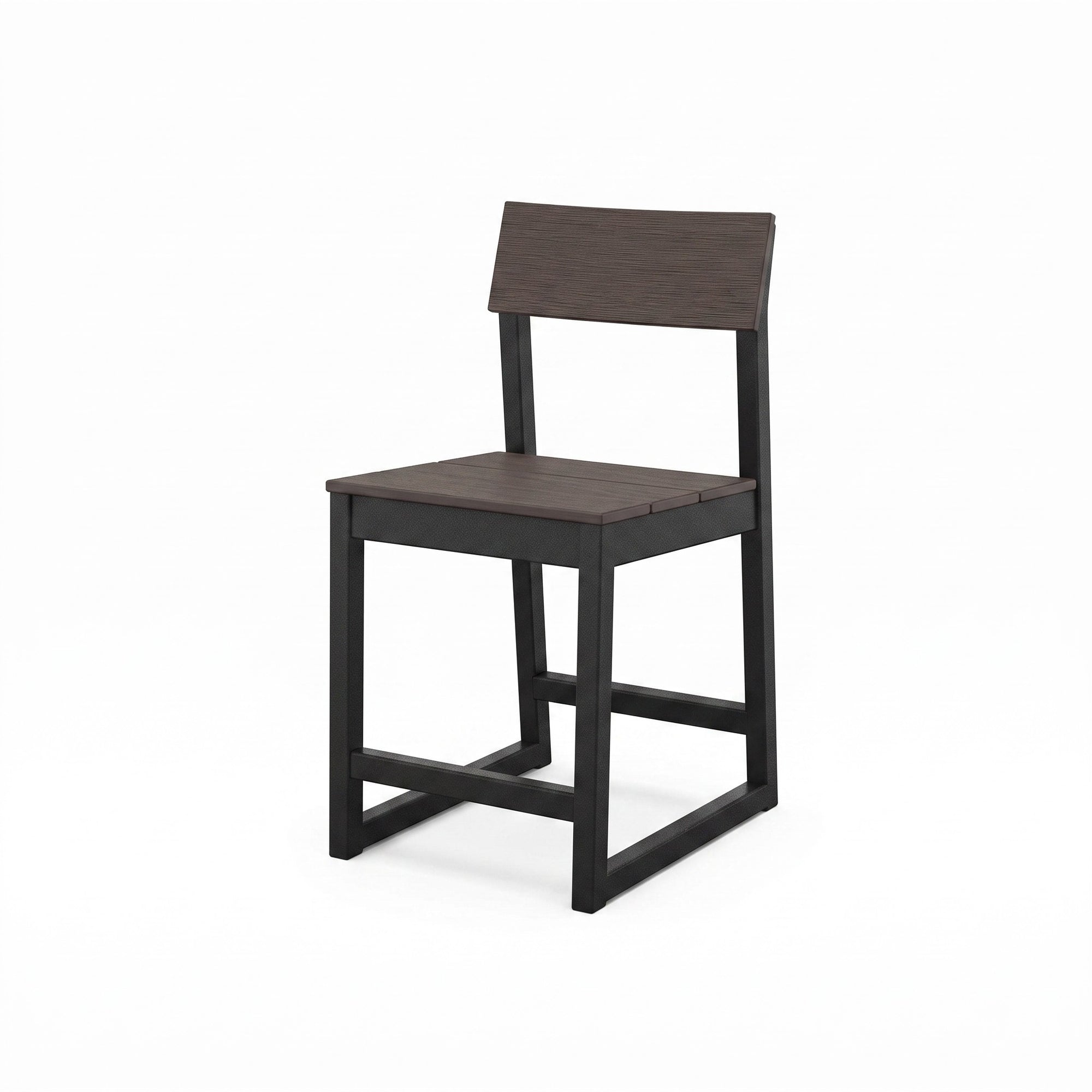 Polywood EDGE Two-Tone Counter Side Chair — Black / Driftwood two-tone