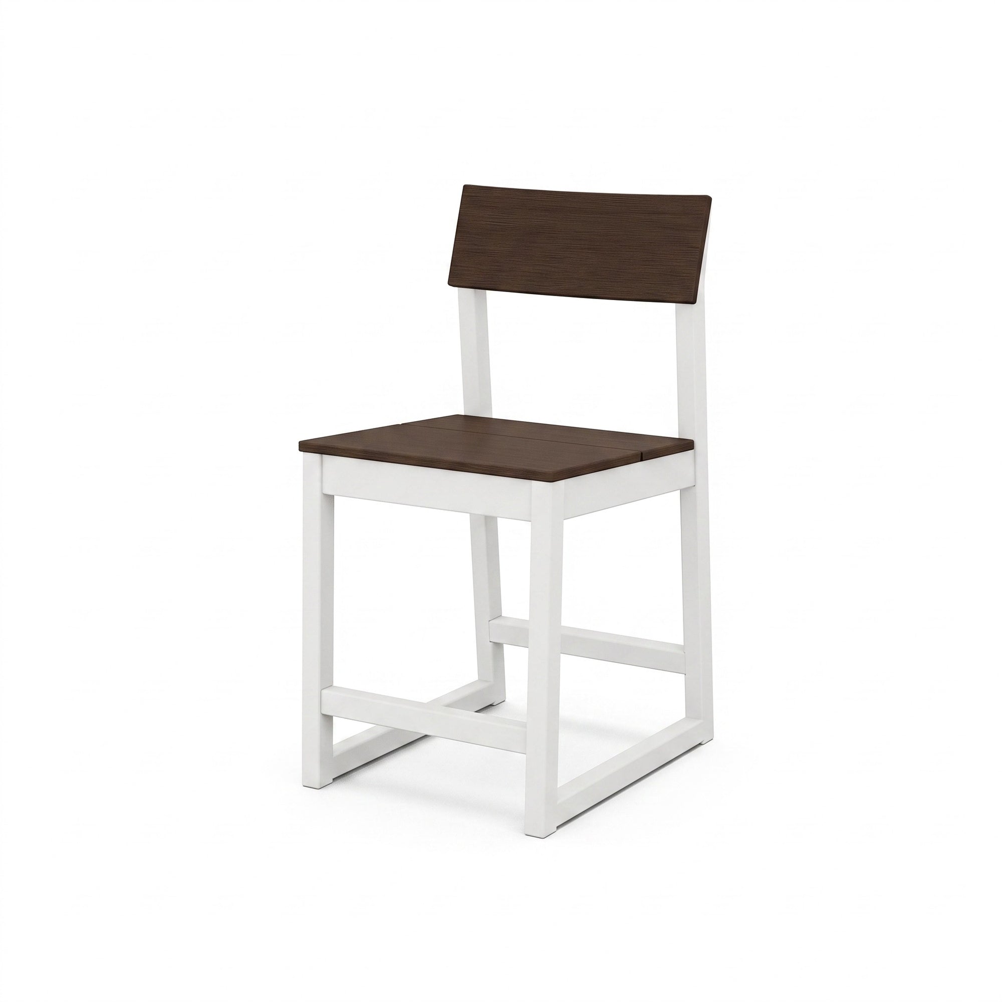 Polywood EDGE Two-Tone Counter Side Chair — White / Kona two-tone