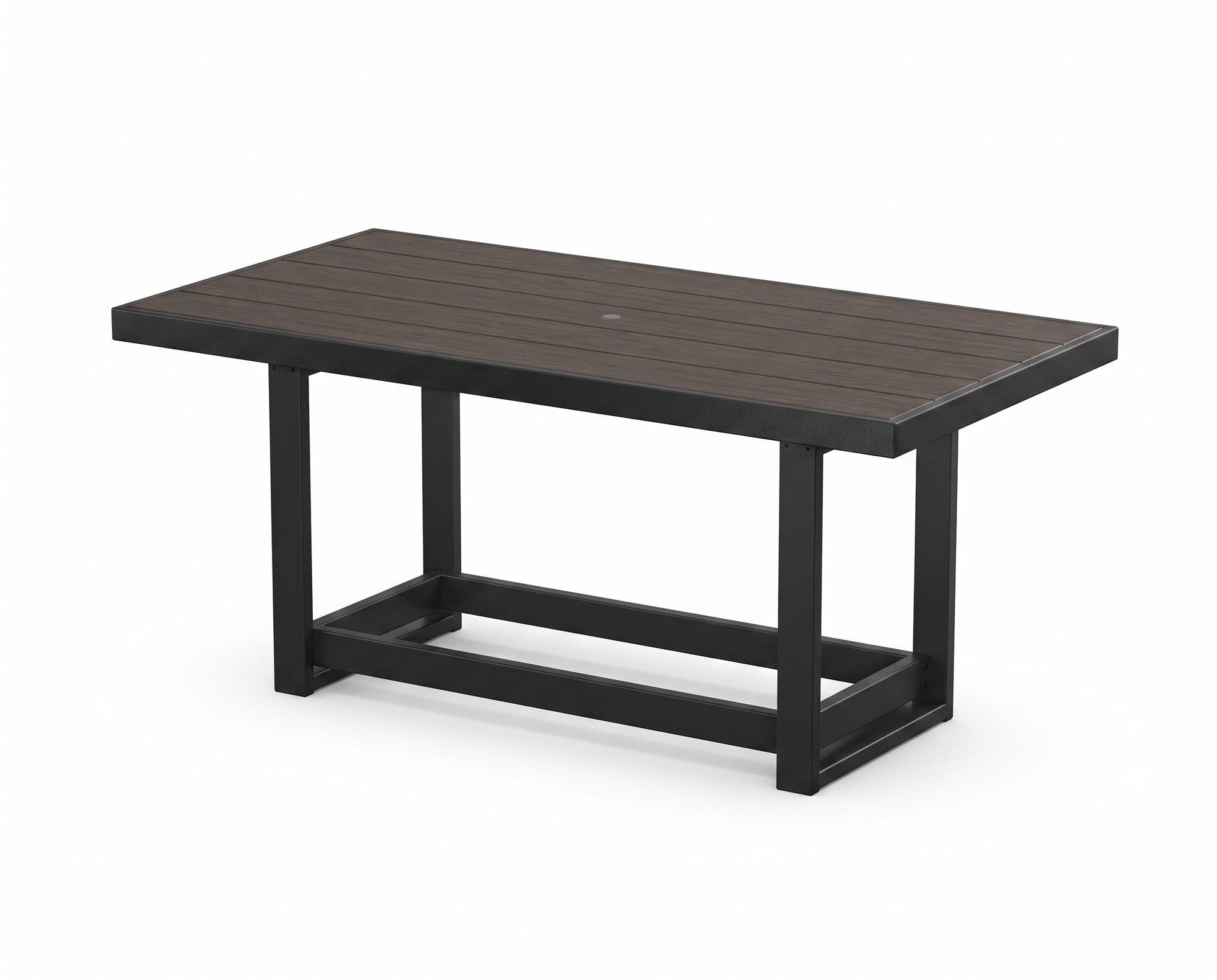 Polywood EDGE Two-Tone 78" Counter Table — Black / Driftwood two-tone