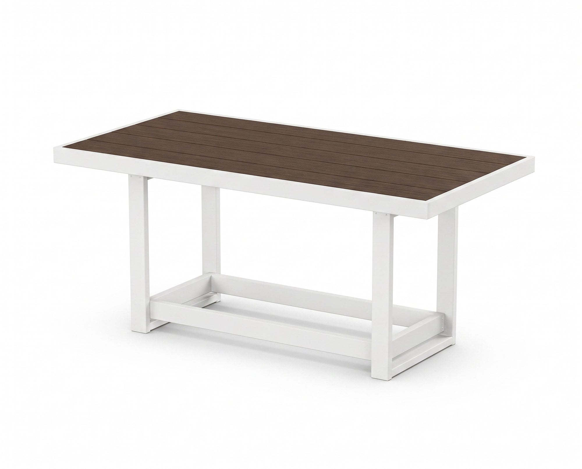 Polywood EDGE Two-Tone 78" Counter Table — White / Kona two-tone