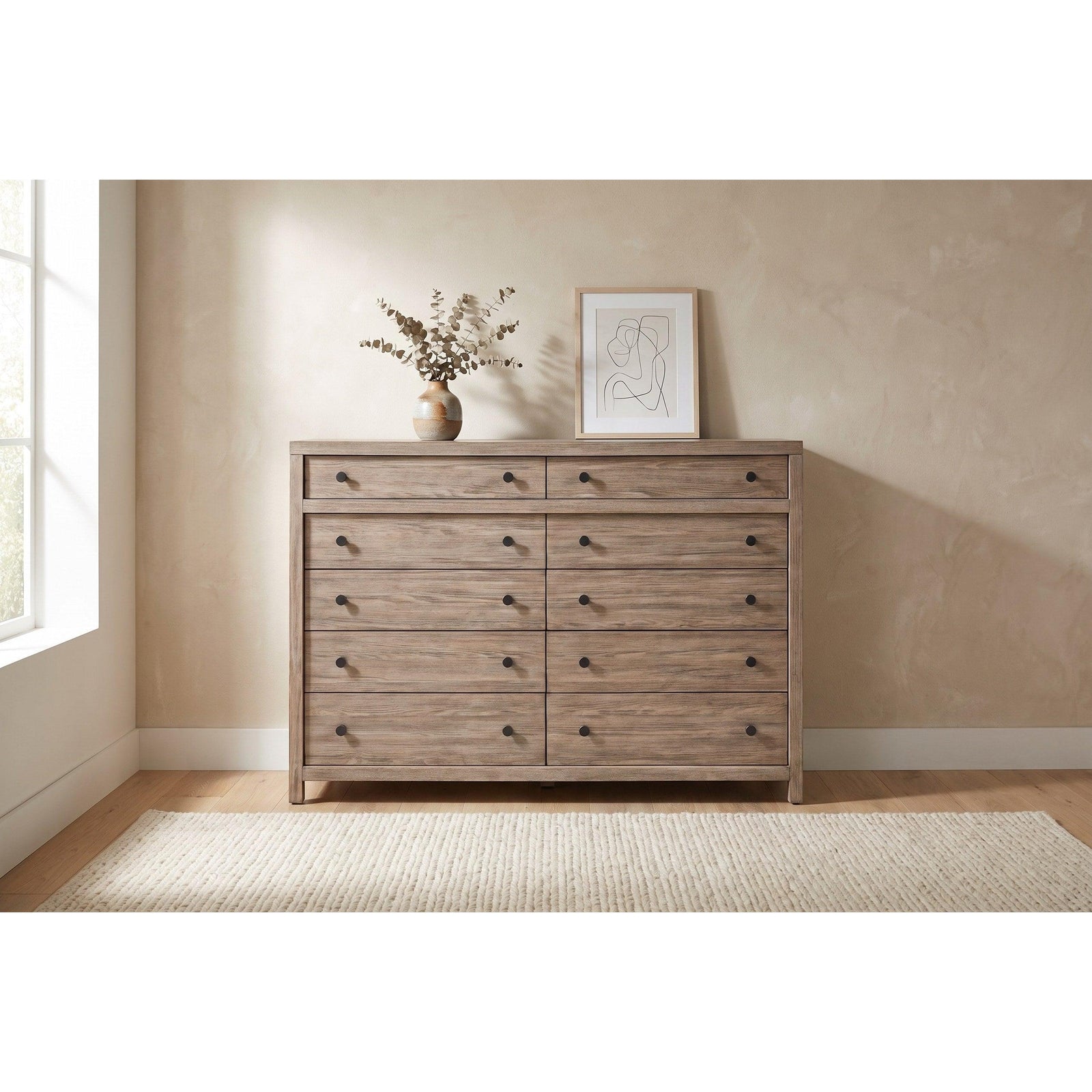 Dwell Latte 68" 10-Drawer Dresser