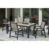 Poly Lattice  2-Tone Black/Driftwood-Taupe 7pc Outdoor 72&quot; Dining Set