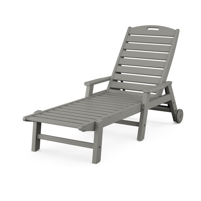 Polywood Nautical Pool Chaise with Arms &amp; Wheels