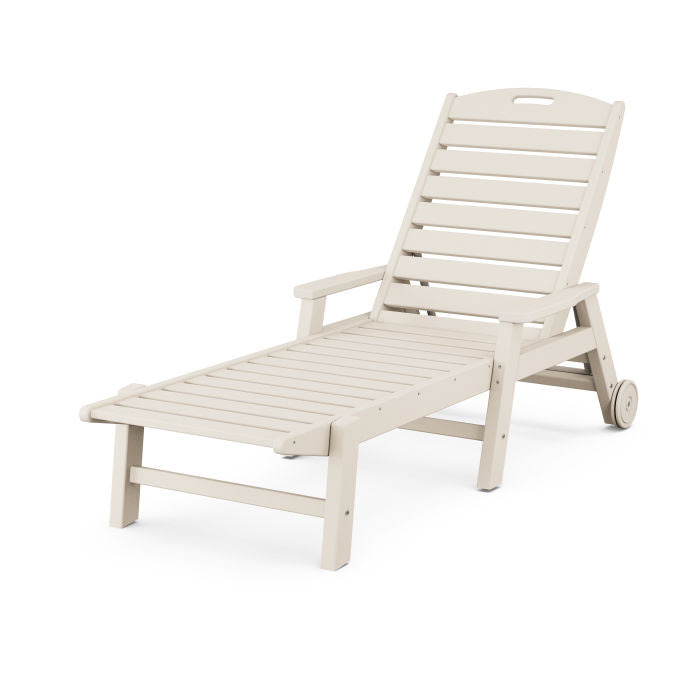 Polywood Nautical Pool Chaise with Arms &amp; Wheels