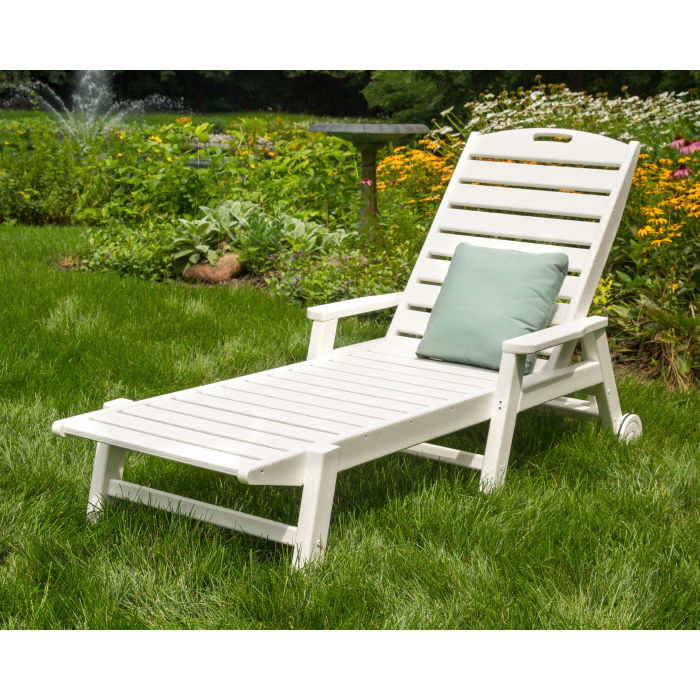 Polywood Nautical Pool Chaise with Arms &amp; Wheels