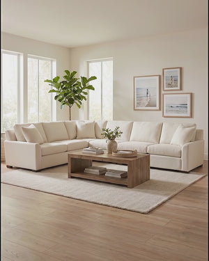 Video: the Anna ivory sectional in a coastal living room — view 2