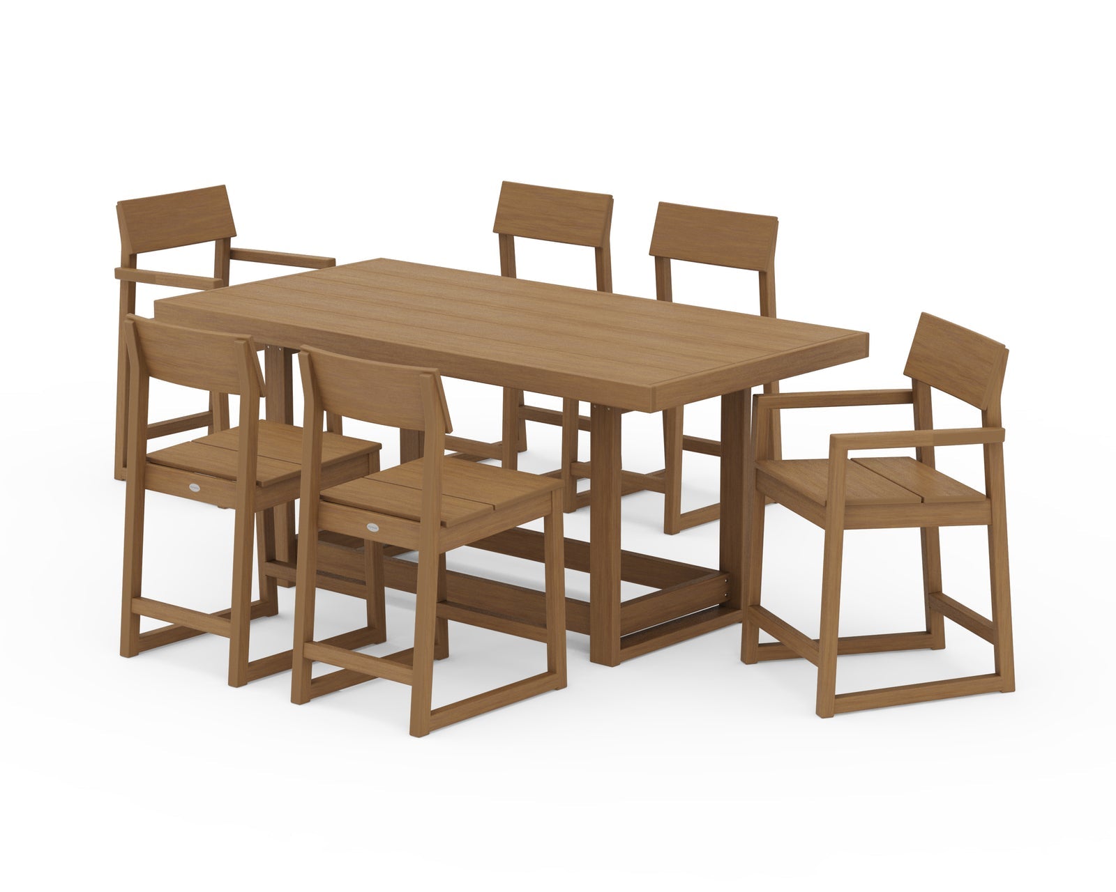 Polywood EDGE 7-Piece Counter Table Set - Select Two-Tone Finishes