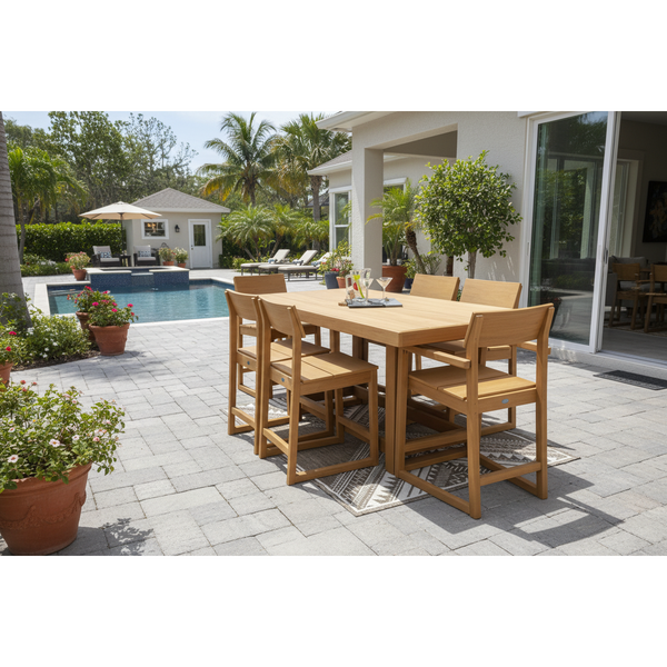 Polywood Edge 7-Pc Counter Height Outdoor Dining Set - Peter