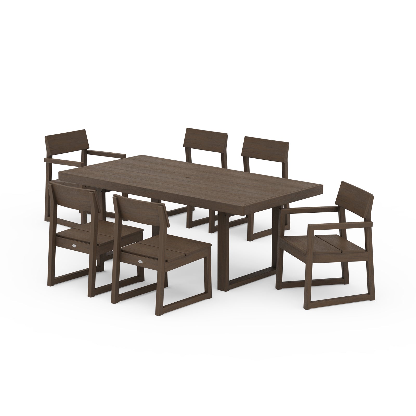 Polywood EDGE 7-Piece Dining Set - Select Two-Tone &amp; Vintage Finishes — Kona