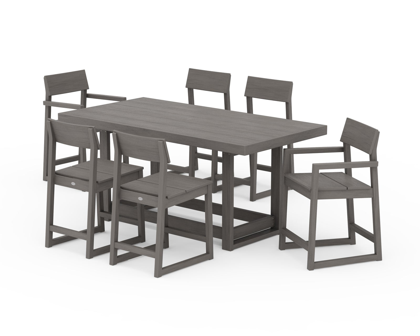 Polywood EDGE 7-Piece Counter Table Set - Select Two-Tone Finishes