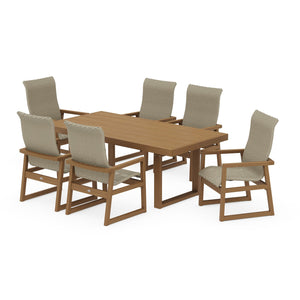 Polywood EDGE Woven Highback 7-Piece Dining Set - Two-Tone — view 3