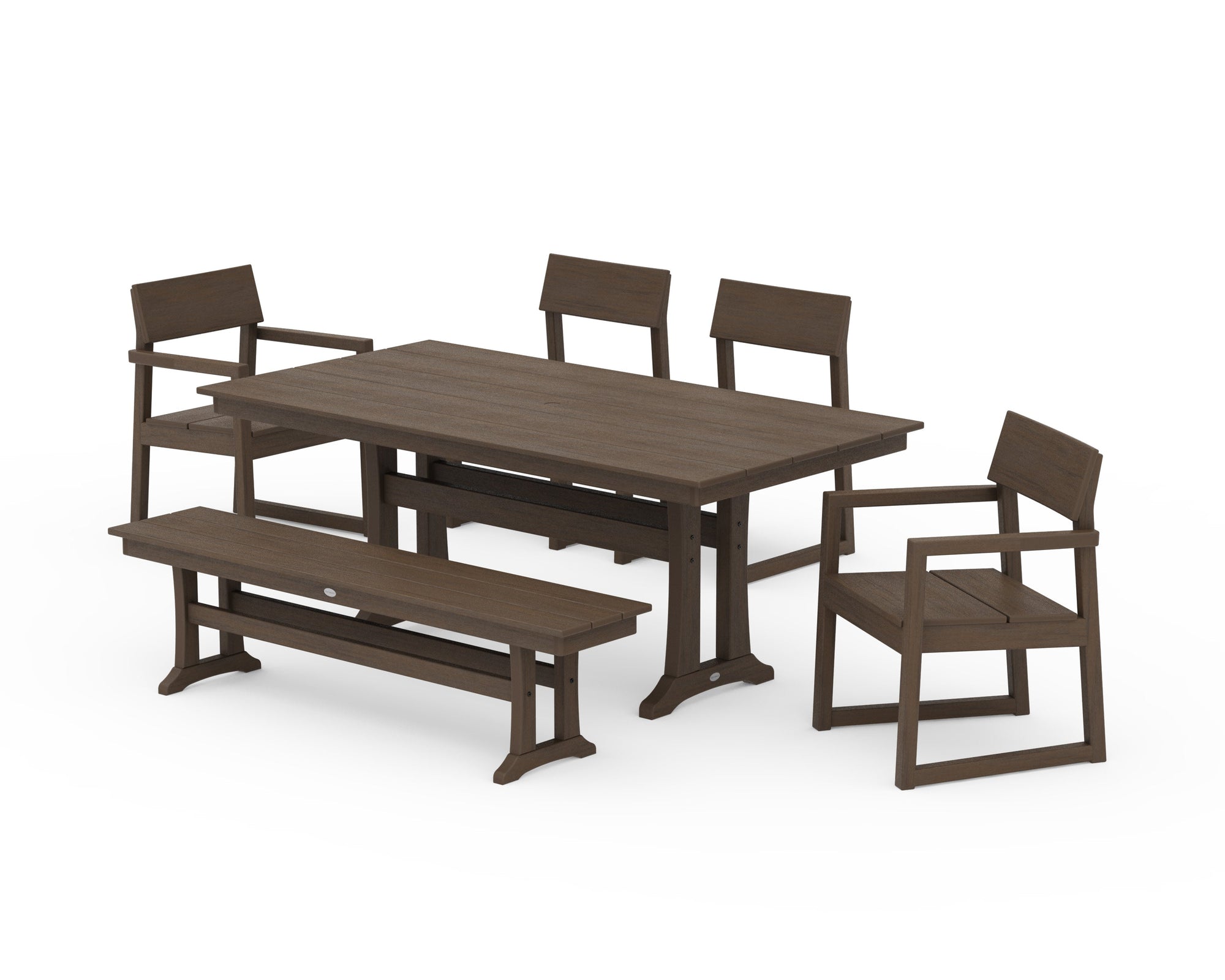 EDGE 6-Piece Farmhouse Dining Set With Trestle Legs