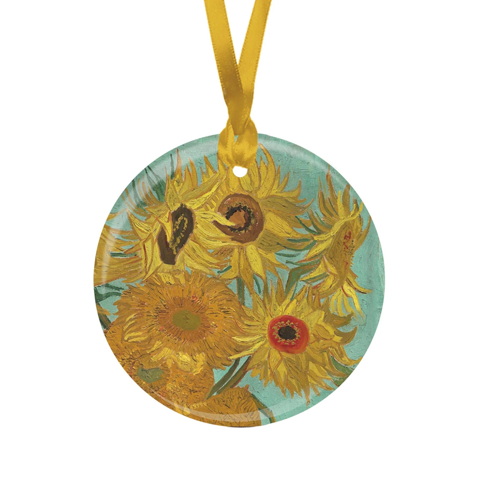 Van Gogh Sunflowers glass ornament