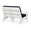Polywood Rivera Outdoor 4pc Deep Seating Set in White with Indigo Cushions