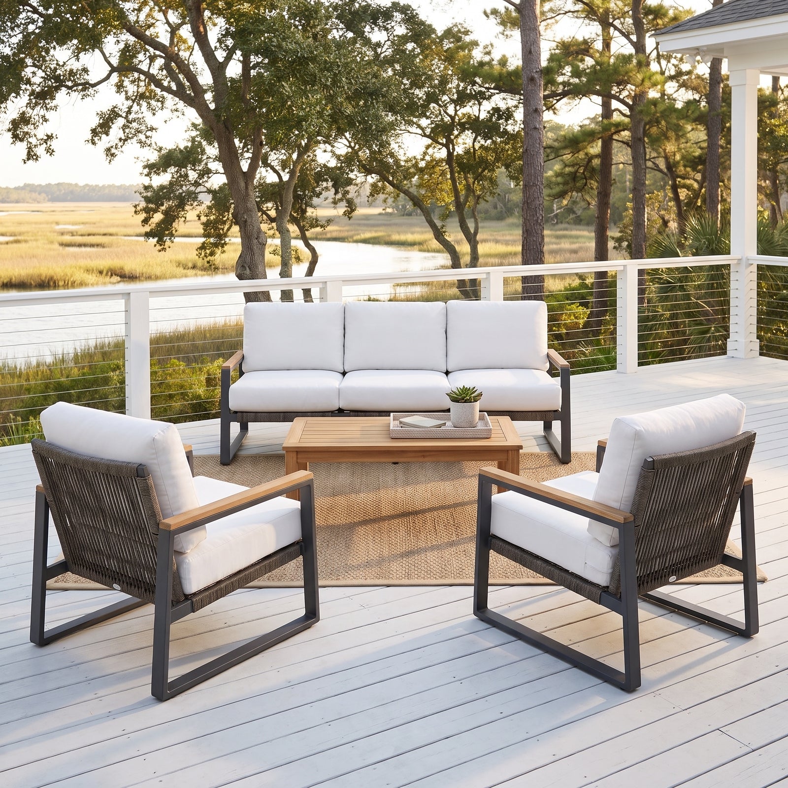 Universal Coastal Living San Clemente 3-Pc Outdoor Set (Sofa +2 Club Chairs)