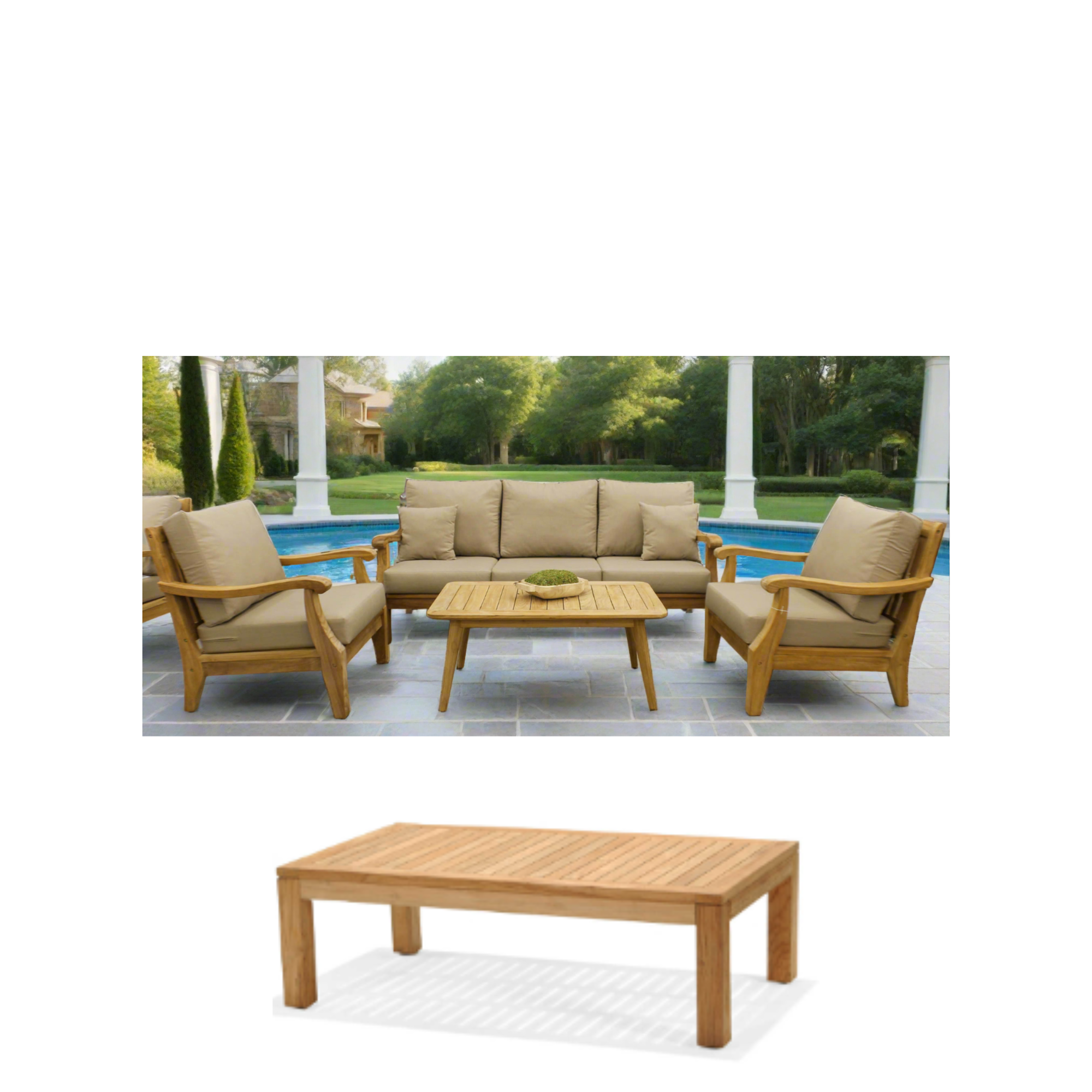Bermuda Teak 4pc Outdoor Seating Set
