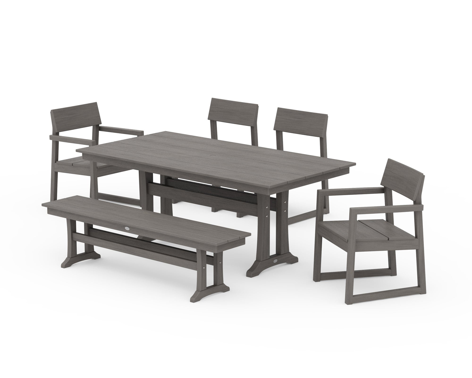 EDGE 6-Piece Farmhouse Dining Set With Trestle Legs