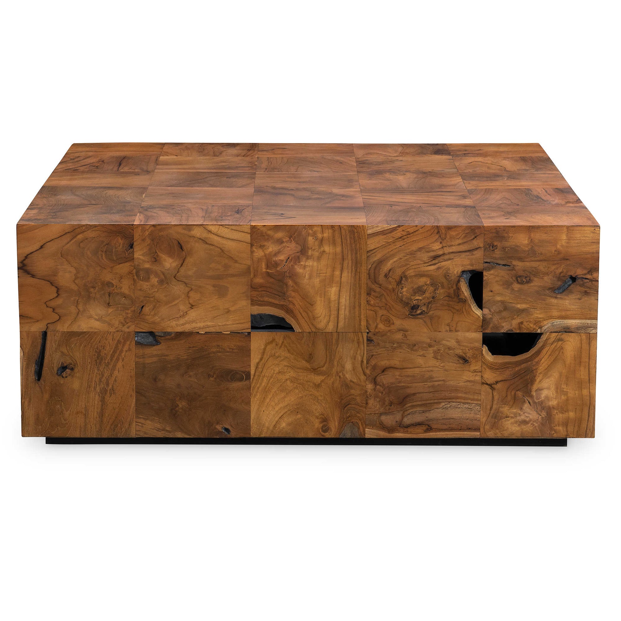 Teak 43" Square Caramel Coffee Table