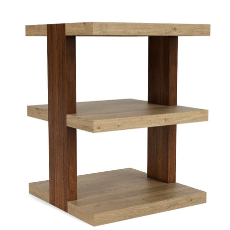Oak &amp; Walnut 18&quot; Tiered Side Table