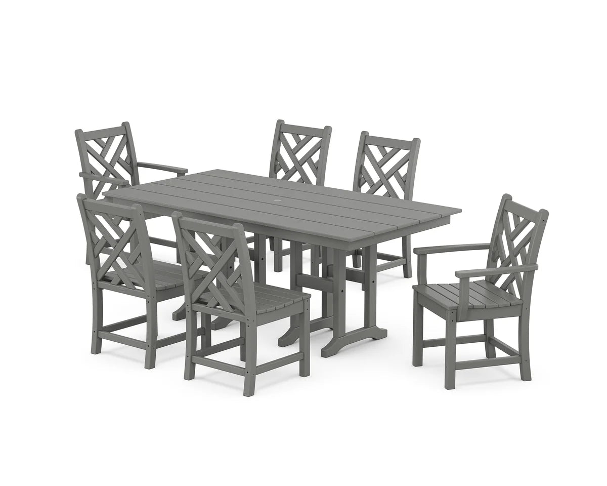 Polywood Chippendale 7-Piece Farmhouse Dining Set