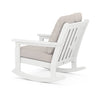 Polywood Outdoor Vineyard Deep Seating Rocking Chair in White With Navy Cushions
