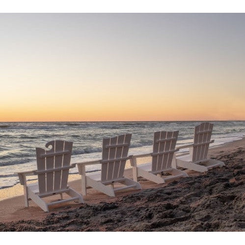 Polywood Wave Collection Adirondack Chairs in White