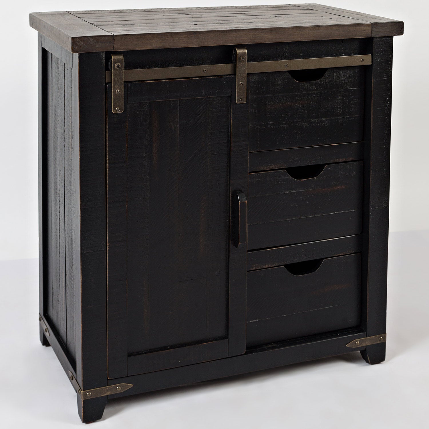 Loft 32" Barn Door Storage Cabinet in Vintage  black
