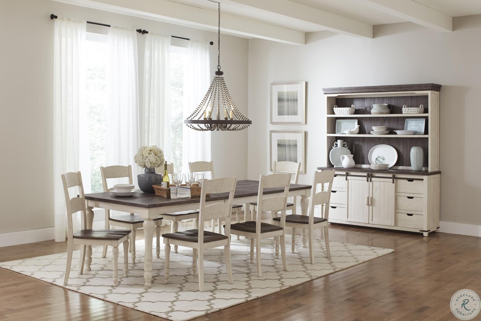 Loft 70&quot; White Barn Door Server