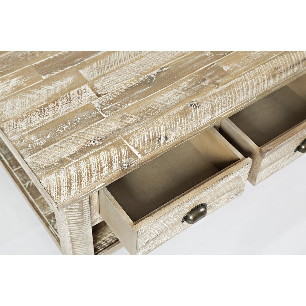 Artisan&#39;s Whitewashed Cocktail Table