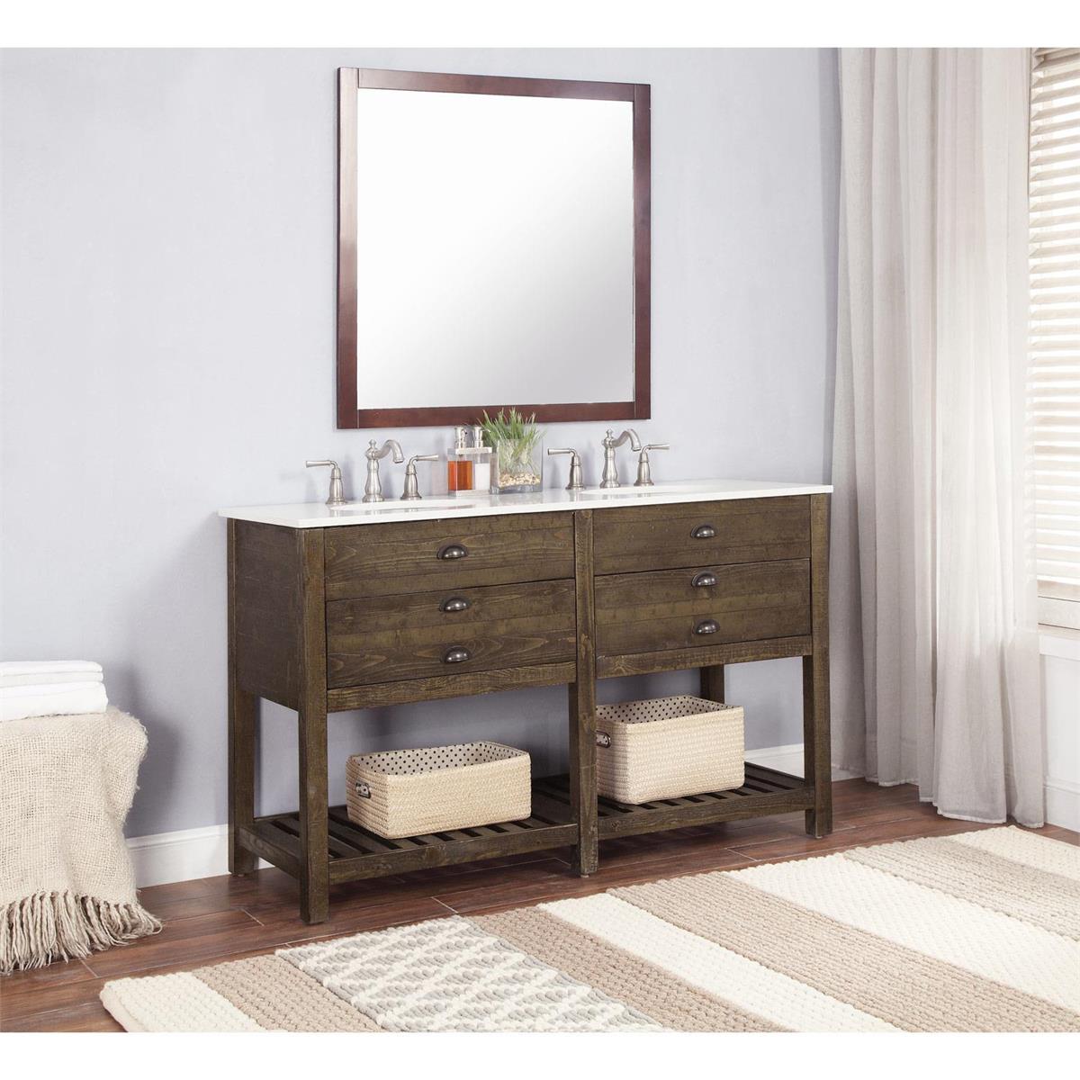 Carlyle 2-Drawer Double Sink Vanity 57"
