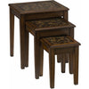 Baroque Brown Nesting Tables with Mosaic Tile Inlay