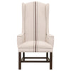 Bennett Arm Chair in Jute w/ Gray Stripe Fabric